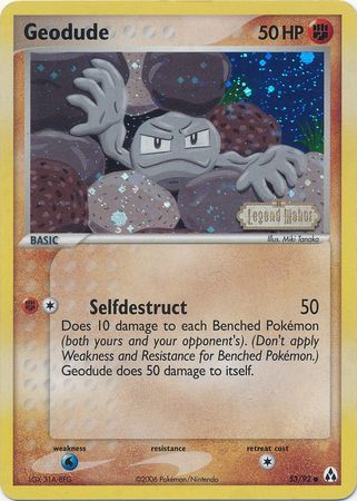 Geodude (53/92) (Stamped) [EX: Legend Maker]