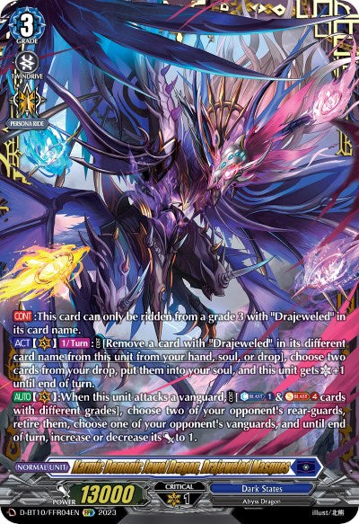 Karmic Demonic Jewel Dragon, Drajeweled Masques (D-BT10/FFR04EN) [Dragon Masquerade]