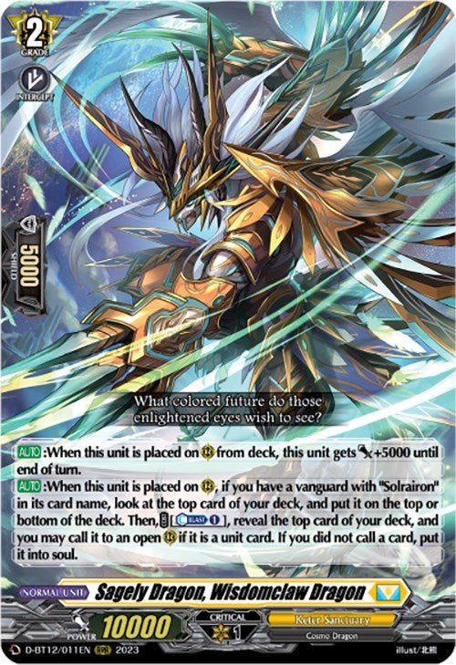 Sagely Dragon, Wisdomclaw Dragon (D-BT12/011EN) [Evenfall Onslaught]