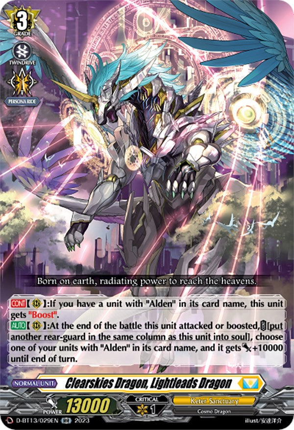 Clearskies Dragon, Lightleads Dragon (D-BT13/029EN) [Flight of Chakrabarthi]