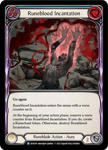 Runeblood Incantation (Blue) [EVR109] (Everfest)  1st Edition Rainbow Foil