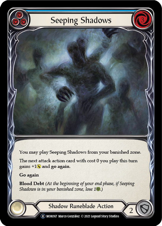 Seeping Shadows (Blue) [U-MON167-RF] (Monarch Unlimited)  Unlimited Rainbow Foil